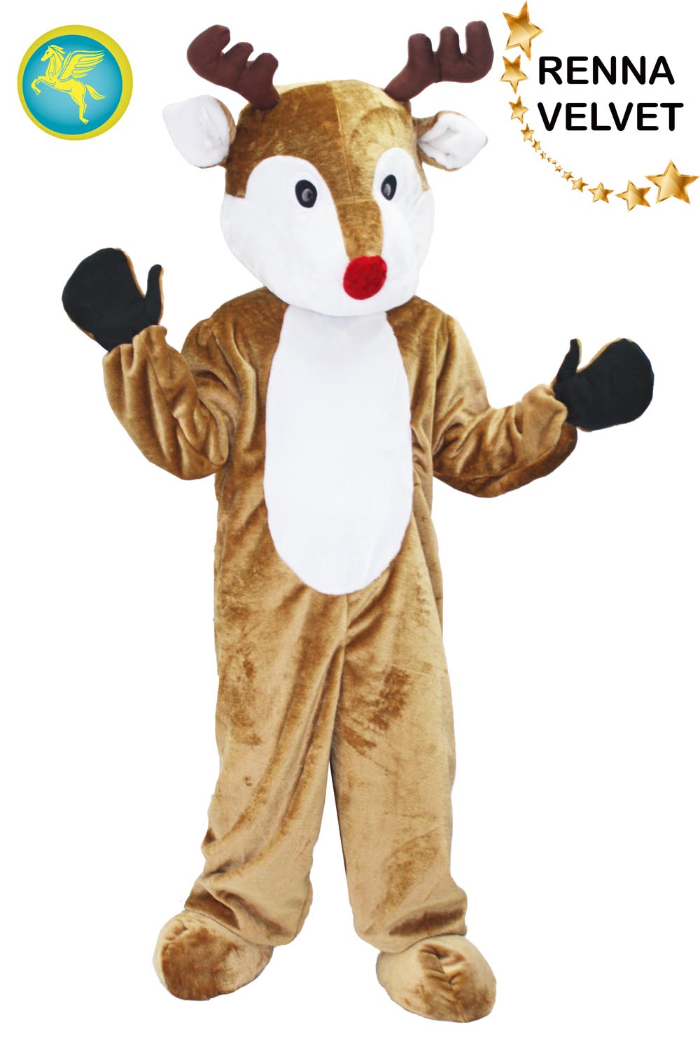 RENNA DI BABBO NATALE MASCOTTE IN VELVET